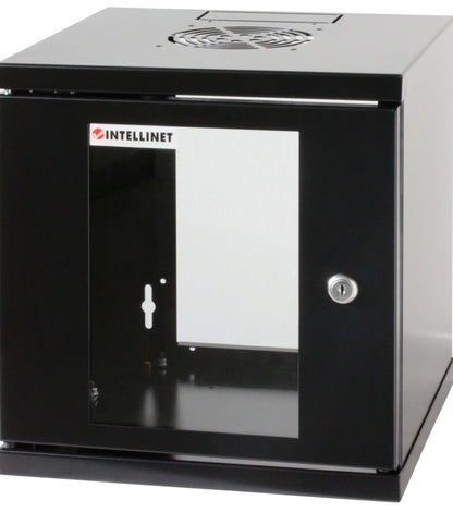 Intellinet 10" Network Cabinet - Wall Mount (Standard), 6U, 300mm Deep, Black Rack