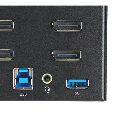 StarTech.com 2 Port Quad Monitor DisplayPort KVM Switch - 4K 60Hz UHD HDR - Desktop