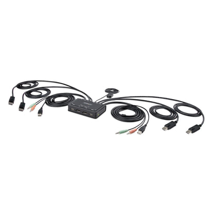 StarTech.com 2-Port Dual-Monitor DisplayPort Cable KVM Switch, 4K 60Hz, Compact KVM