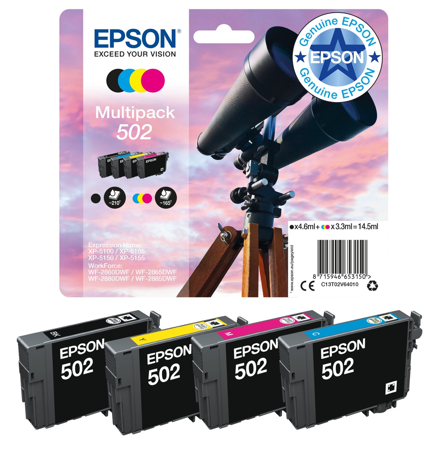 Epson C13T02W64010/502XL Ink Cartridge (Epson XP-5100)