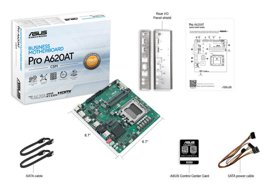 ASUS Pro A620AT-CSM AMD A620A Socket AM5 Thin Mini ITX Motherboard