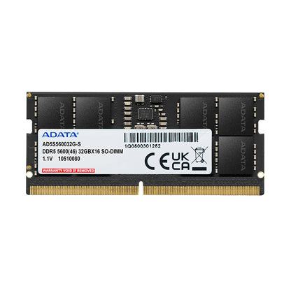 ADATA 16GB (1x16GB) DDR5 5600MT/s SO-DIMM Laptop RAM