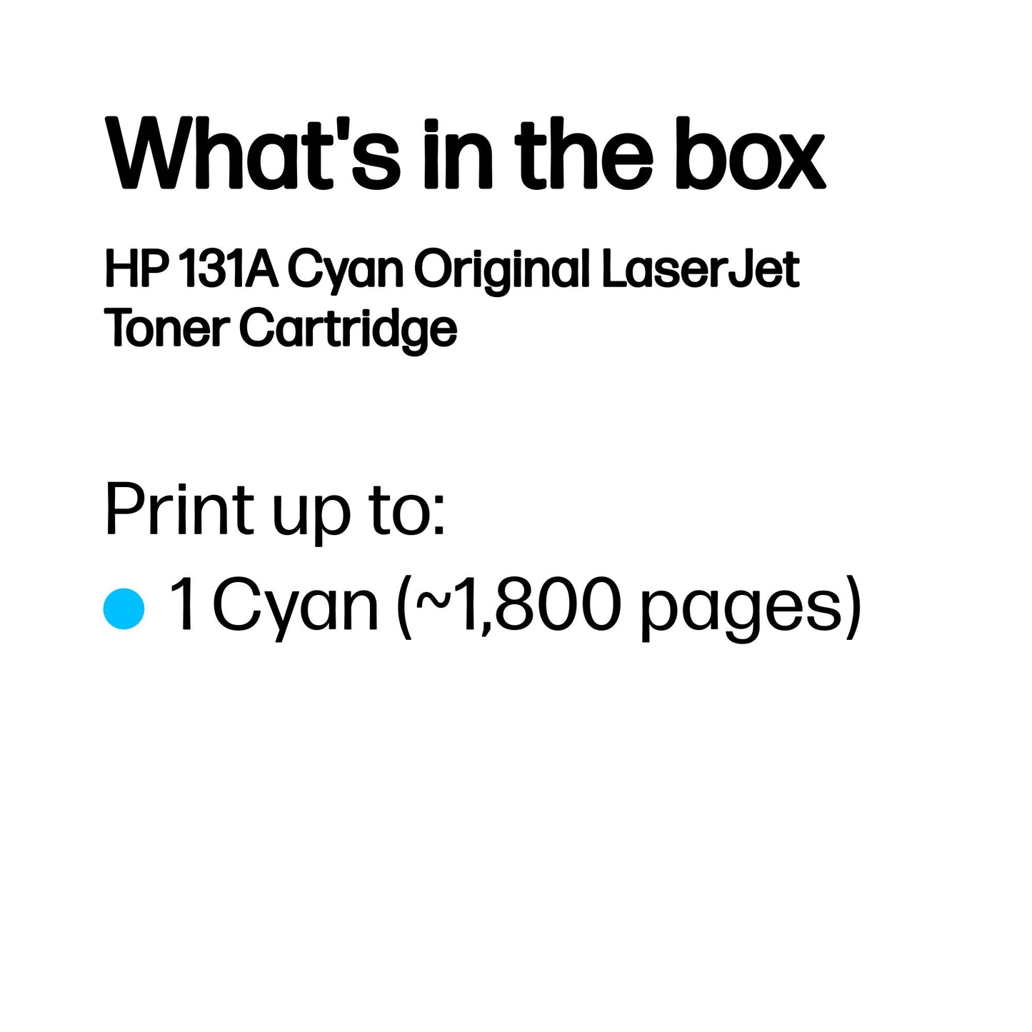 HP CF211A/131A Cyan Toner Cartridge (1.8K pages, HP Pro 200)