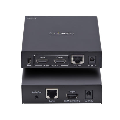 StarTech.com HDMI KVM Extender Over IP Network, 4K 60Hz, Driverless, HDMI and USB KVM Switch