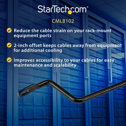 StarTech.com 10-Pack Horizontal Lacing Bar with 2in (5.1cm) Offset at 75 Degrees Rack
