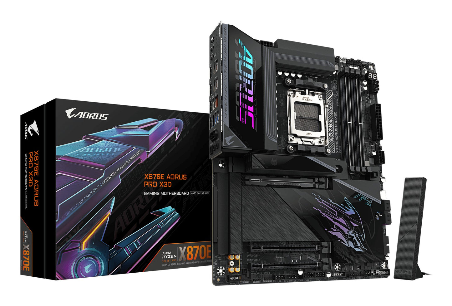 Gigabyte X870E AORUS PRO X3D Motherboard - Supports AMD Ryzen 9000 CPUs, 18+2+2