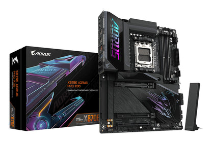 Gigabyte X870E AORUS PRO X3D Motherboard - Supports AMD Ryzen 9000 CPUs, 18+2+2