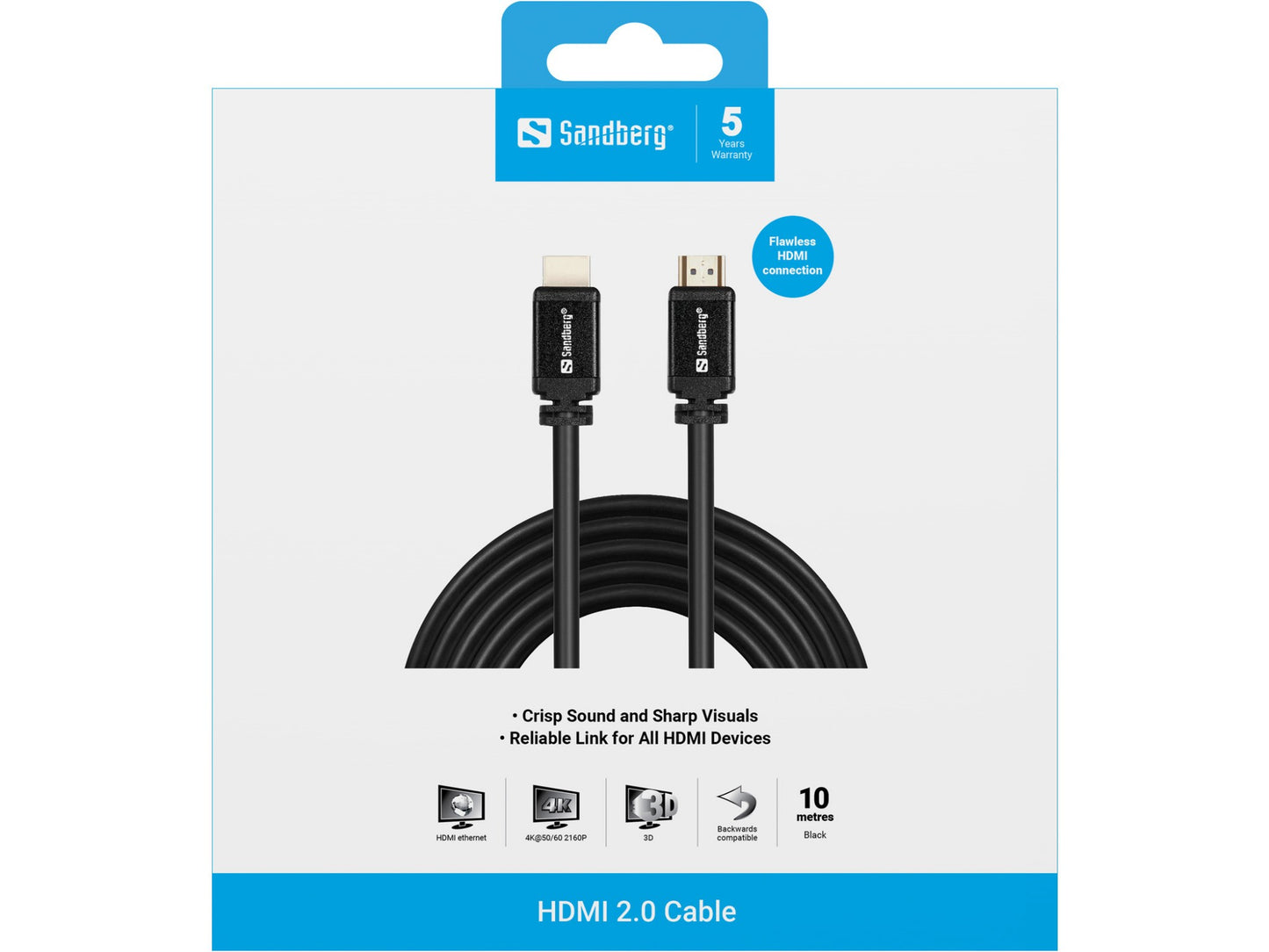 Sandberg HDMI 2.0 Cable 19M-19M, 10m