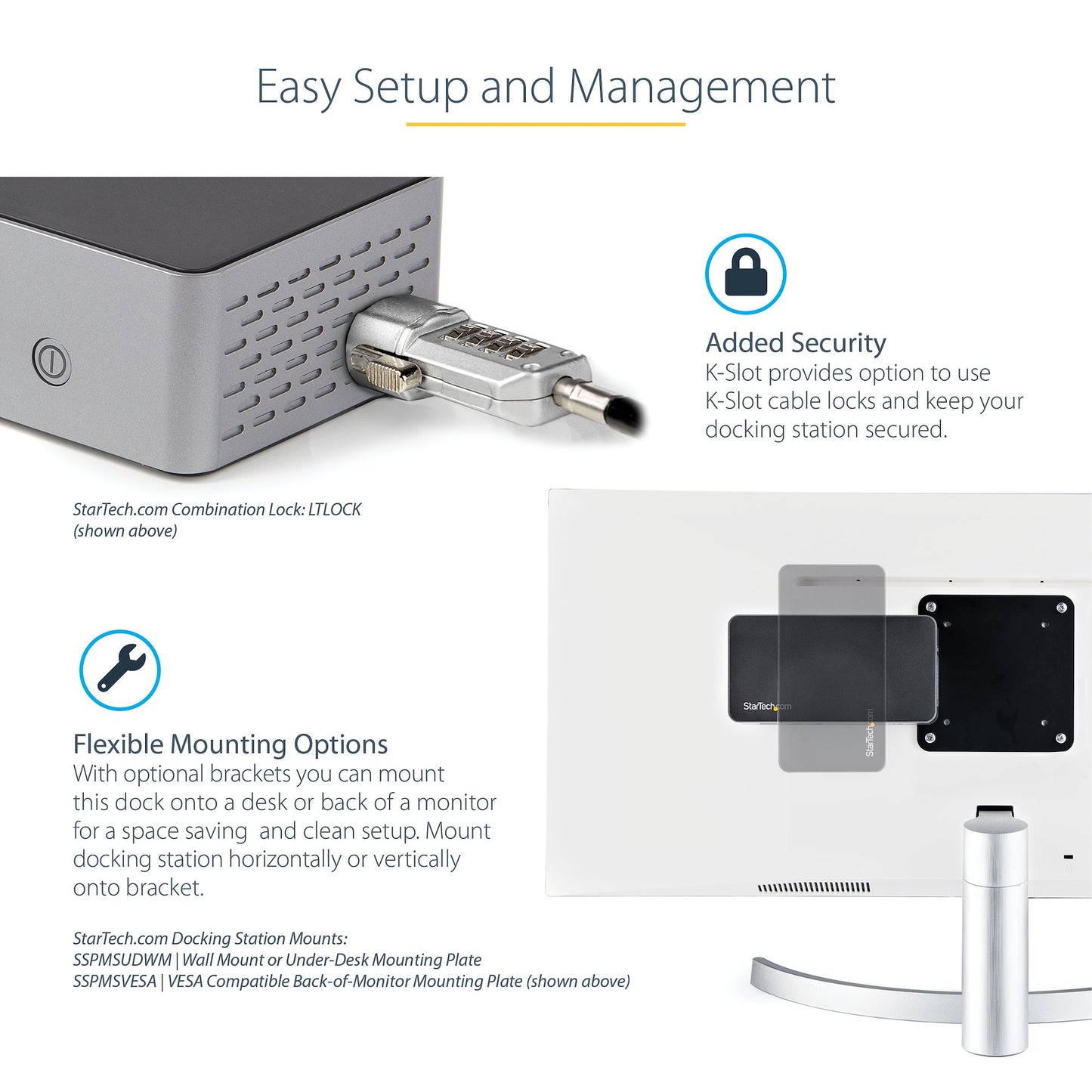 StarTech.com 60Hz Monitor & USB-C Docking Station 100W