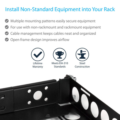 StarTech.com 1U Universal Server Rack Rails, Adjustable Depth Server Mounting Rails