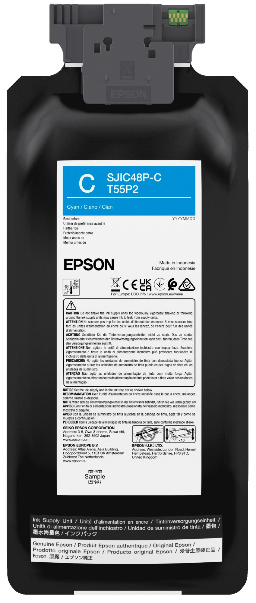 Epson C13T55P240/SJIC-48-P-C Cyan Ink Cartridge