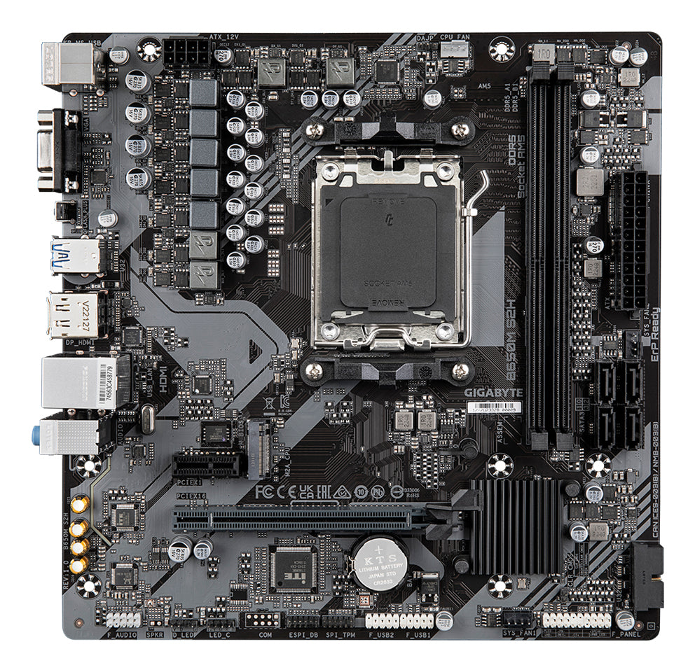 Gigabyte B650M S2H Motherboard - AMD Ryzen 9000 Series CPUs, 5+2+2 Phases VRM, up to