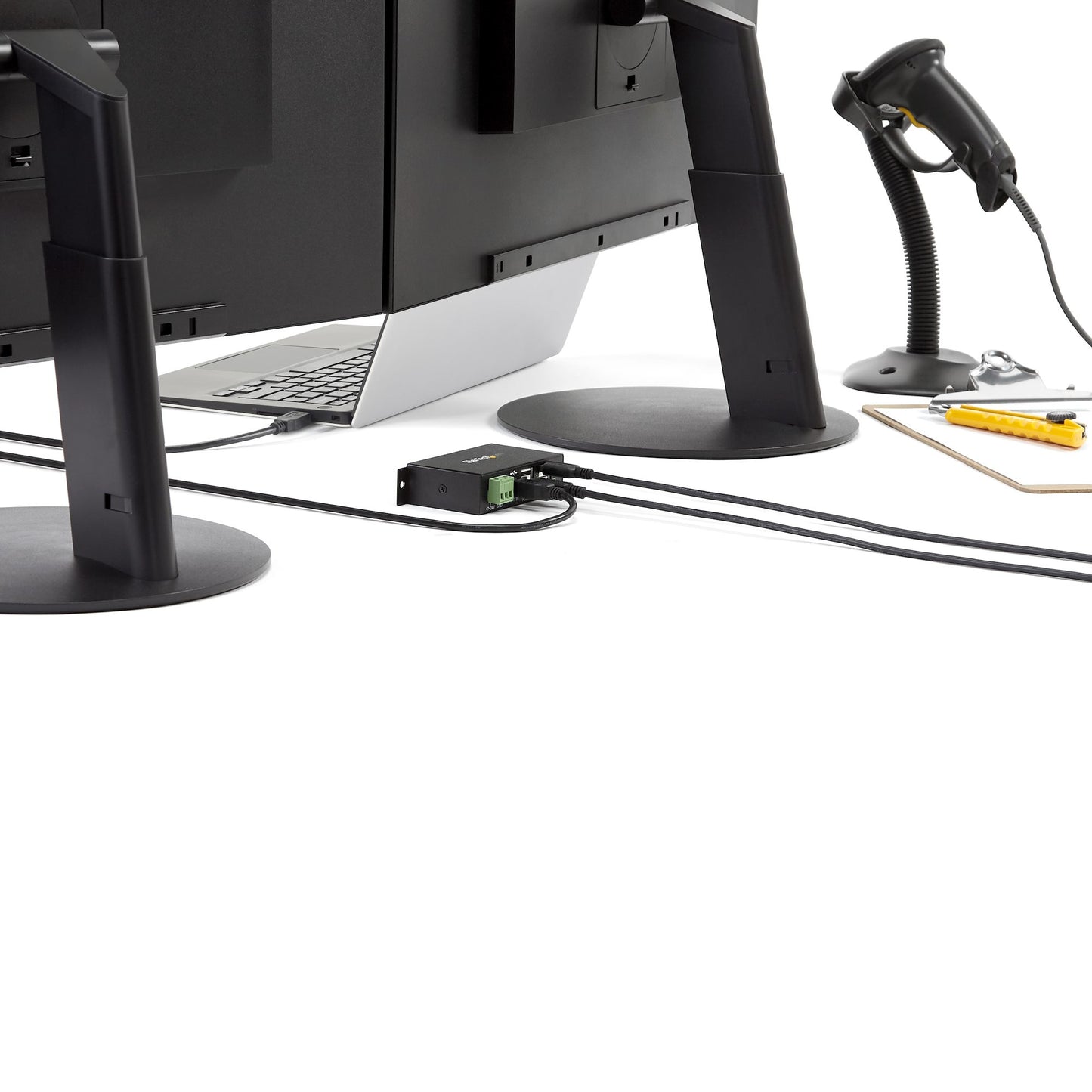 StarTech.com 4-Port USB 2.0 Hub - Metal Industrial USB-A Hub - Din Rail, Wall or