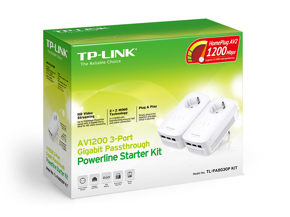 TP-LINK TL-PA8030P KIT 1200 Mbit/s Ethernet LAN White 2 pc(s) Network Adapter