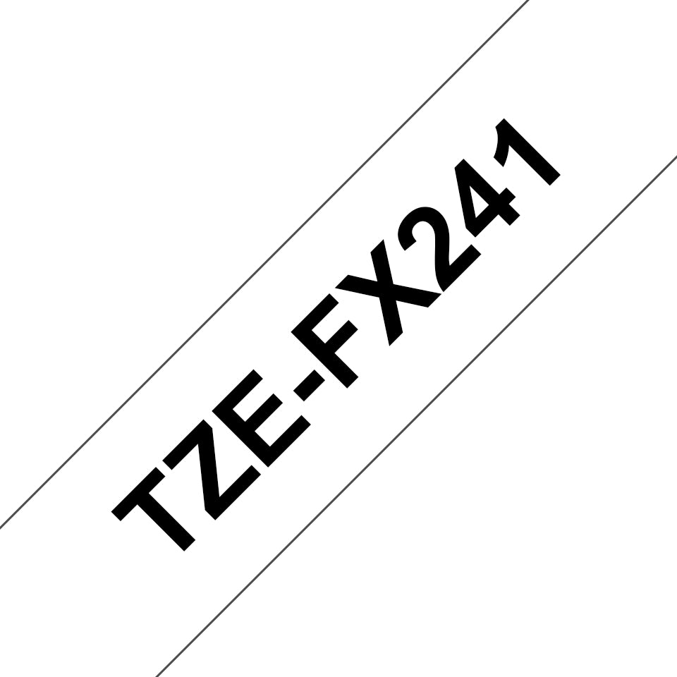 Brother TZE-FX241 DirectLabel black on white Laminat 18mm x 8m for Brother P-Touch Labels
