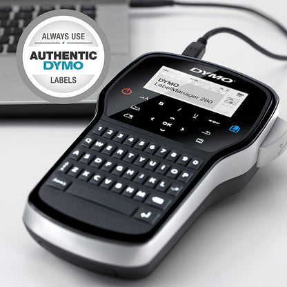 DYMO LabelManager 280 Rechargeable Handheld Label Maker Kit | QWERTY Keyboard | with Label Printer