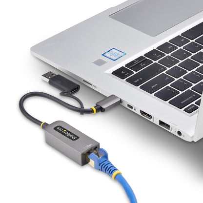 StarTech.com USB-C to Ethernet Adapter with USB-A Dongle, 10/100/1000Mbps, USB 3.0