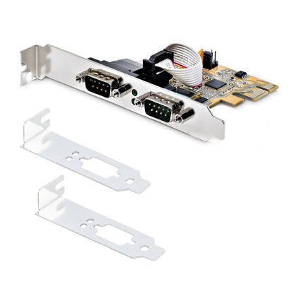StarTech.com 2-Port PCI Express Serial Interface Card, Dual Port PCIe to RS232 (DB9) Hub