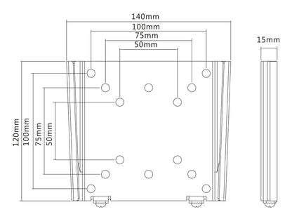 MULTIBRACKETS M VESA Wallmount I Black 50x50 75x75 100x100