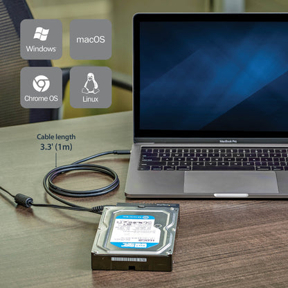 StarTech.com SATA to USB-C Cable, USB 10Gbps to 2.5in and 3.5in SATA I II III Hard Hub