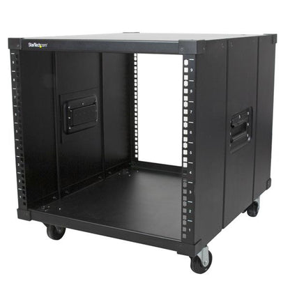 StarTech.com 4-Post 9U Mobile Open Frame Server Rack, Four Post Network Rack with
