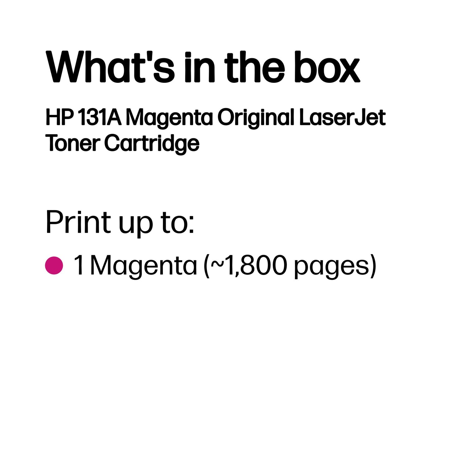 HP CF213A/131A Magenta Toner Cartridge (1.8K pages, HP Pro 200)