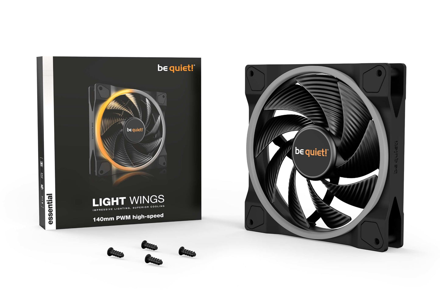be quiet! Light Wings 140mm ARGB PWM High Speed Fan Black Cooling