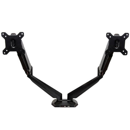 StarTech.com Desk Mount Dual Monitor Arm with USB & Audio, Desk Clamp VESA Mount for (Black)