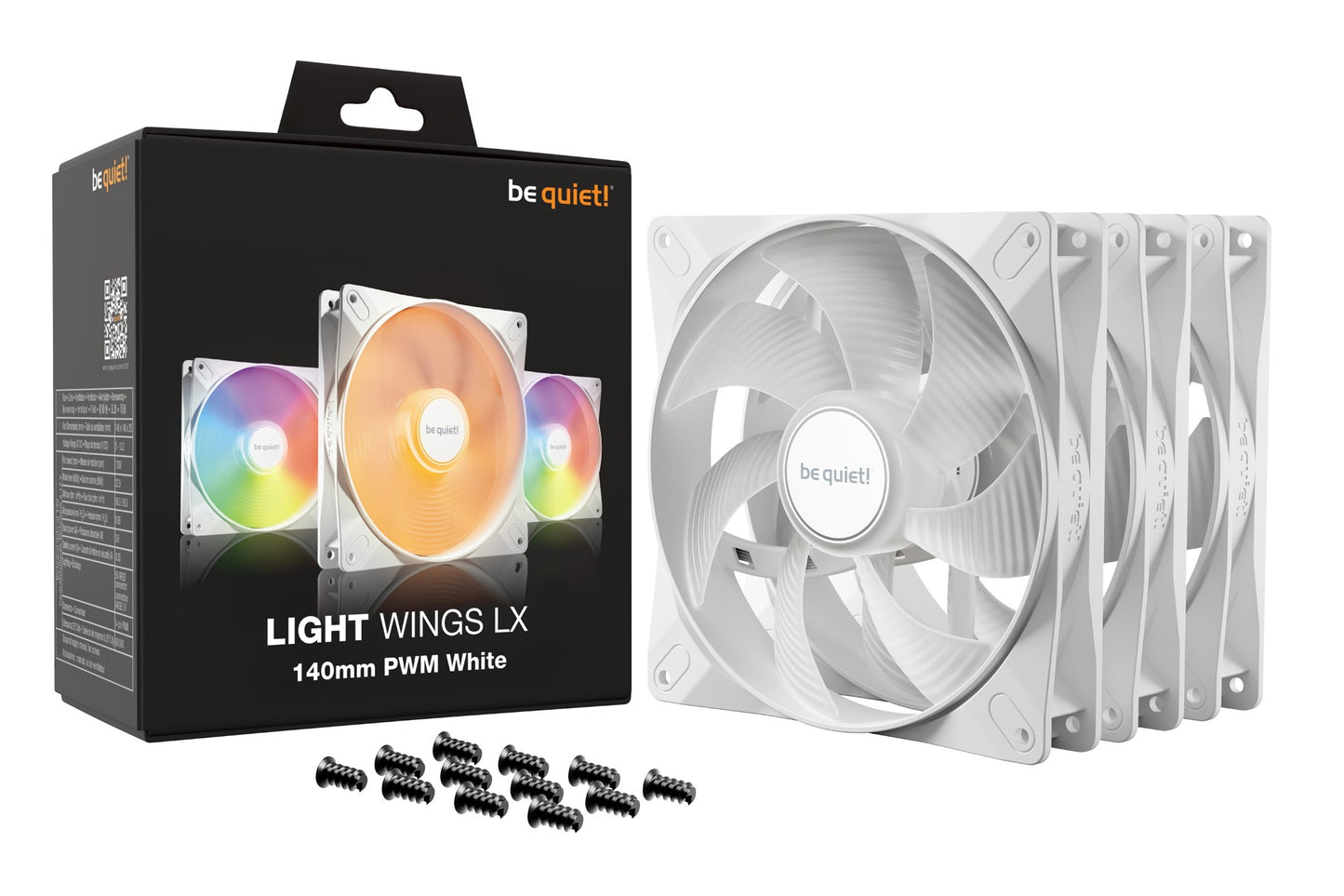 be quiet! LIGHT WINGS LX 140mm PWM 3-Pack White Computer case Fan 14 cm 3 pc(s) Cooling