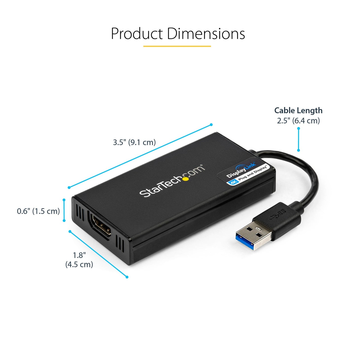 StarTech.com USB 3.0 to HDMI Adapter - 4K 30Hz Ultra HD - DisplayLink Certified Hub