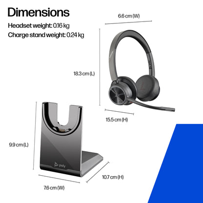 HP Poly Voyager 4320-M Microsoft Teams Certified Headset +BT700 dongle +Charging