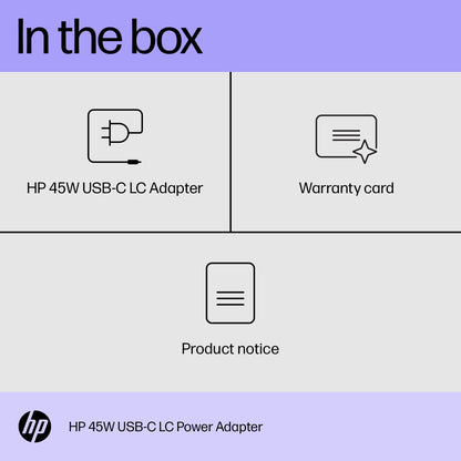 HP 45W USB-C LC Power Adapter Charger