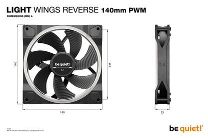 be quiet! Light Wings 140 mm PWM Reverse Black Computer case Fan 14 cm 1 pc(s) Cooling