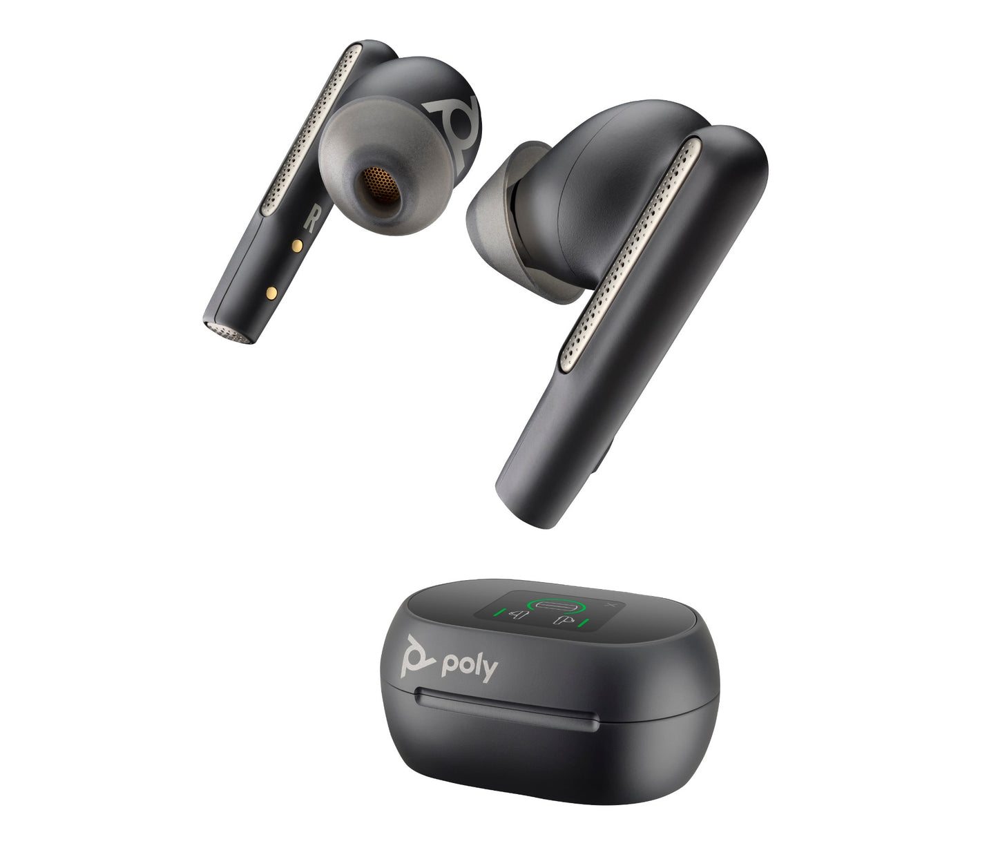 HP Poly Voyager Free 60+M UC Carbon Black Earbuds +BT700 USB-C Adapter +Touchscreen Headset