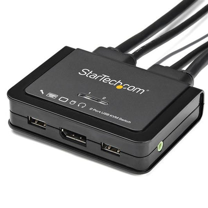 StarTech.com 2 Port DisplayPort KVM Switch - 4K 60Hz - Compact Dual Port UHD DP 1.2