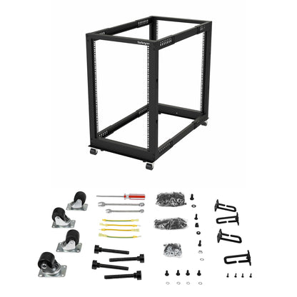 StarTech.com 18U 4-Post Server Rack, 19in Open Frame Rack with 40in (101cm) Mounting
