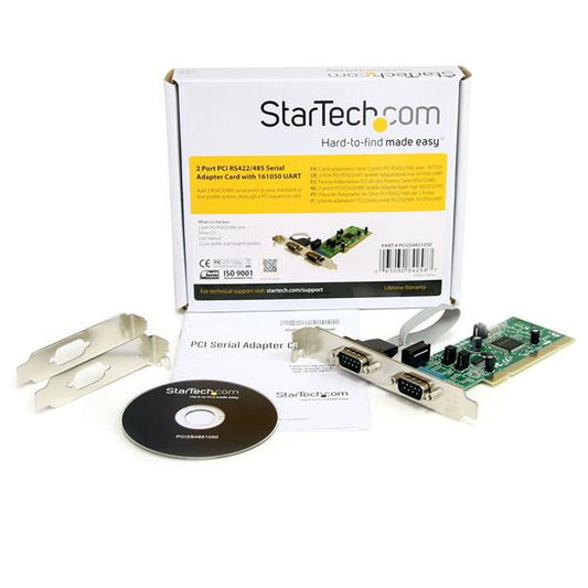 StarTech.com 2 Port PCI RS422/485 Serial Adapter Card with 161050 UART - TAA Hub