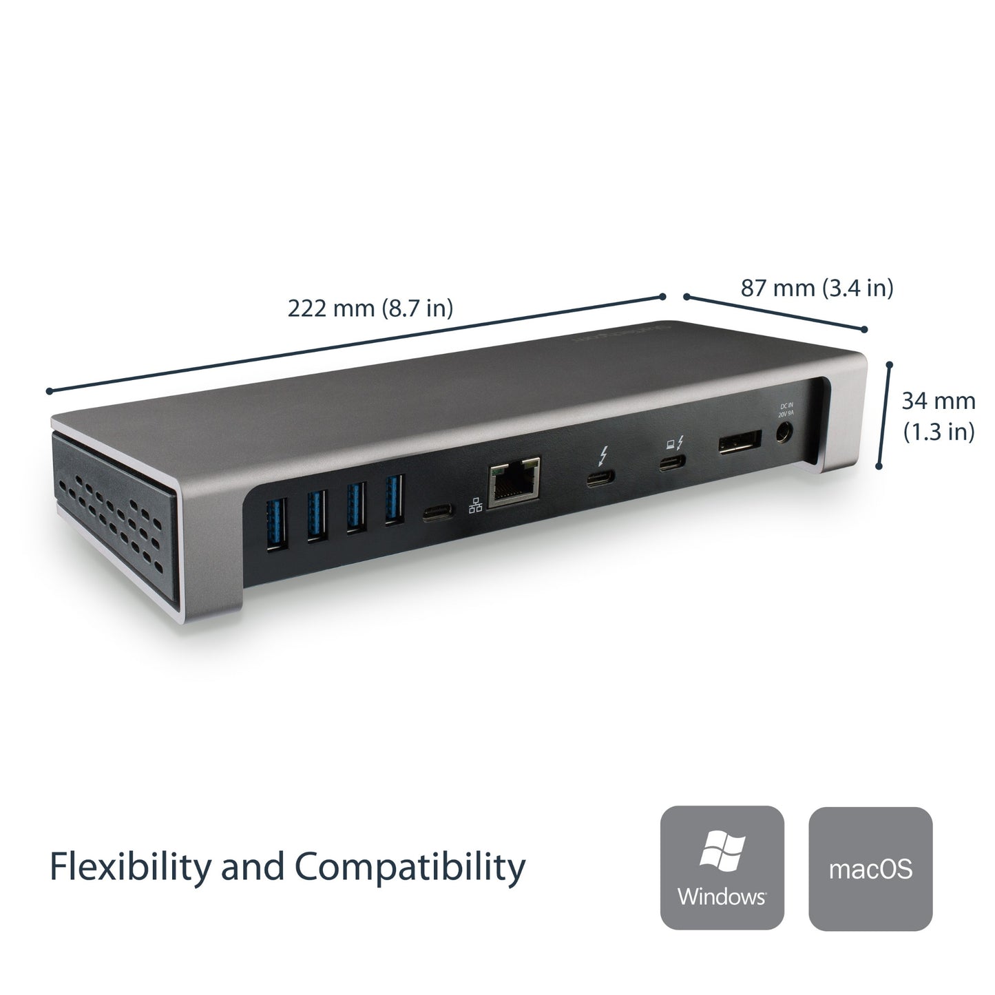 StarTech.com Monitor 60Hz TB3 Thunderbolt 3 Docking Station 85W