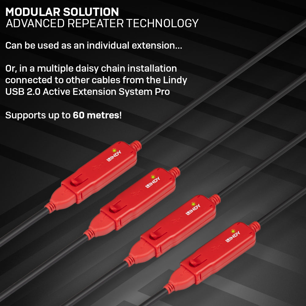 Lindy 8m USB 2.0 Active Extension Pro Cable