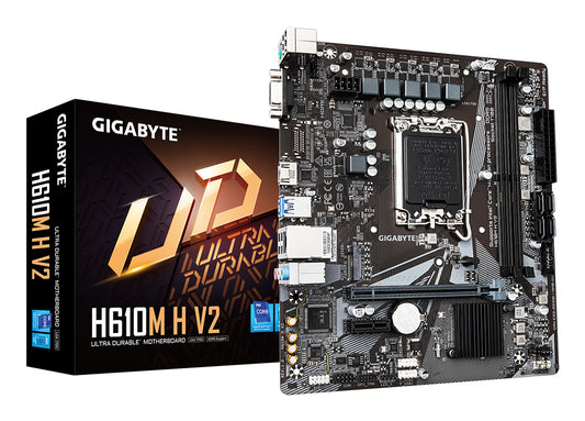 Gigabyte H610M H V2 Motherboard - Supports Intel Core 14th CPUs, 4+1+1 Hybrid