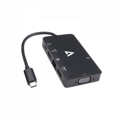V7 V7UC-U3CRJ45HDVG-BLK USB graphics adapter 3840 x 2160 pixels Black Hub