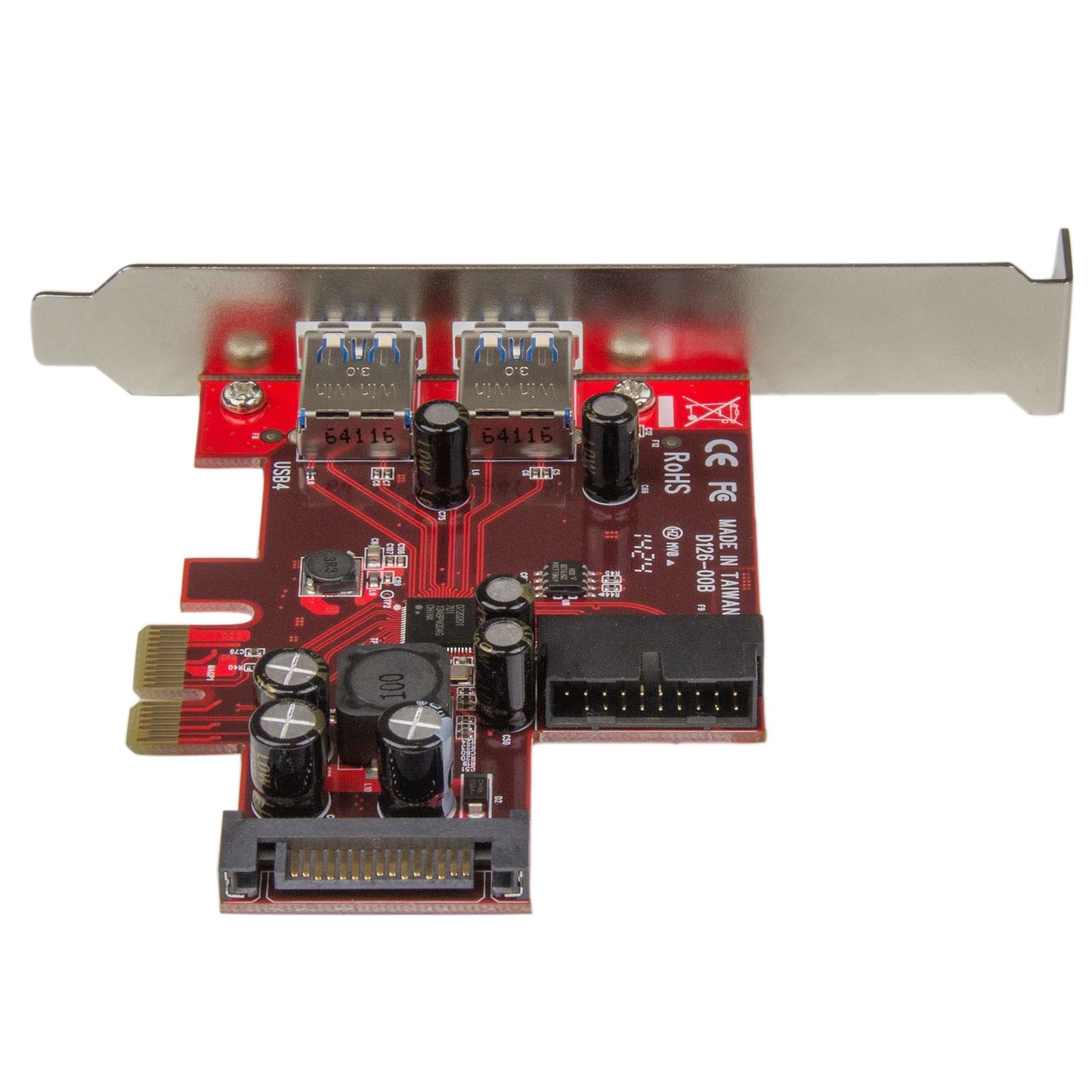 StarTech.com 4 Port PCI Express USB 3.0 Card - 5Gbps - 2 External & 2 Internal Hub