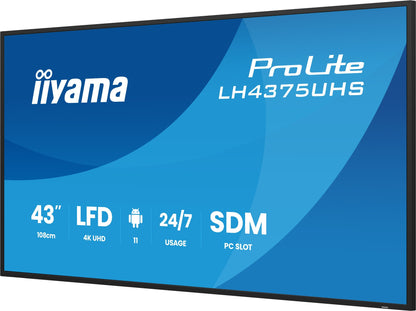 iiyama LH4375UHS-B2AG Signage Display Digital signage flat panel 42.5" 4K UHD IPS Monitor