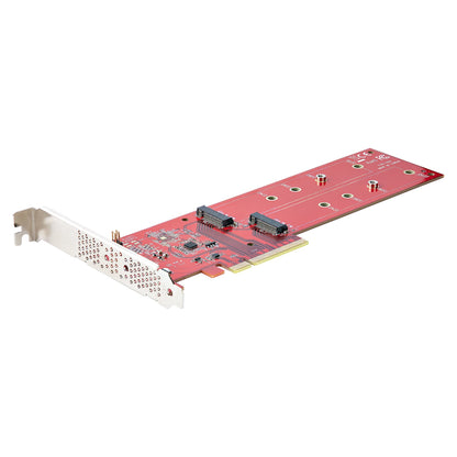 StarTech.com Dual M.2 PCIe SSD Adapter Card, PCIe x8 / x16 to Dual NVMe or AHCI M.2 Hub