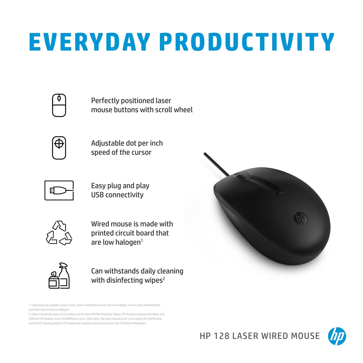 HP 128 Wired Mouse