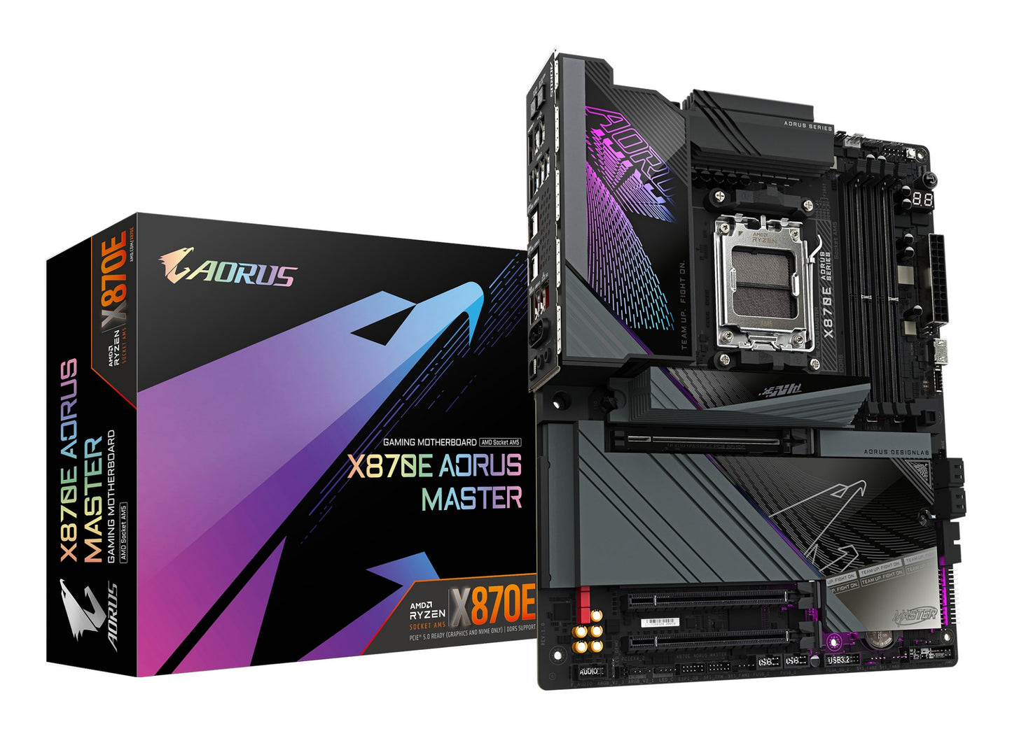 Gigabyte X870E AORUS MASTER Motherboard - Supports AMD Ryzen 9000 CPUs, 16+2+2
