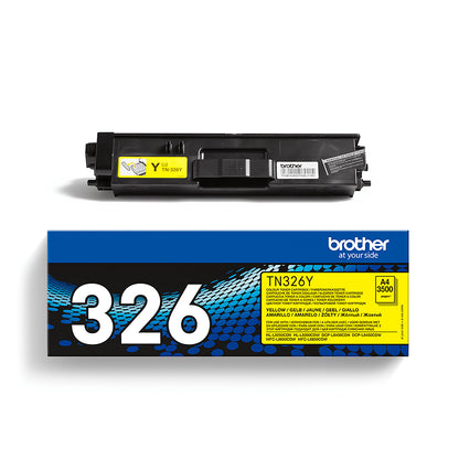 Brother TN-326Y Yellow Toner Cartridge (3.5K pages)