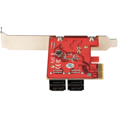 StarTech.com SATA PCIe Card - 4 Port PCIe SATA Expansion Card - 6Gbps - Low/Full Hub