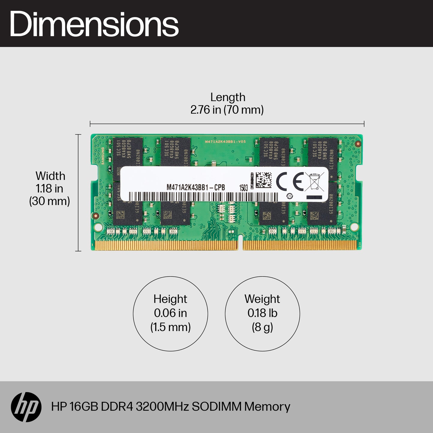 HP 16GB DDR4 3200MT/s SO-DIMM Laptop RAM