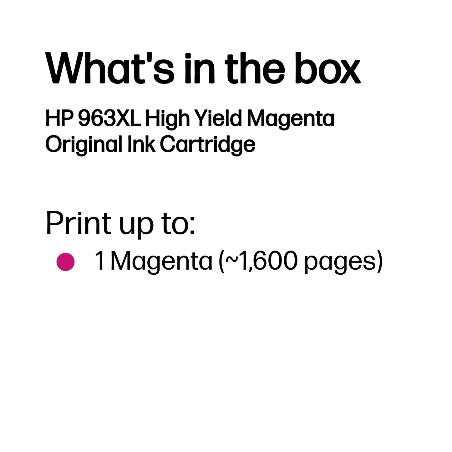HP 3JA28AE/963XL Magenta Ink Cartridge (1.6K pages)